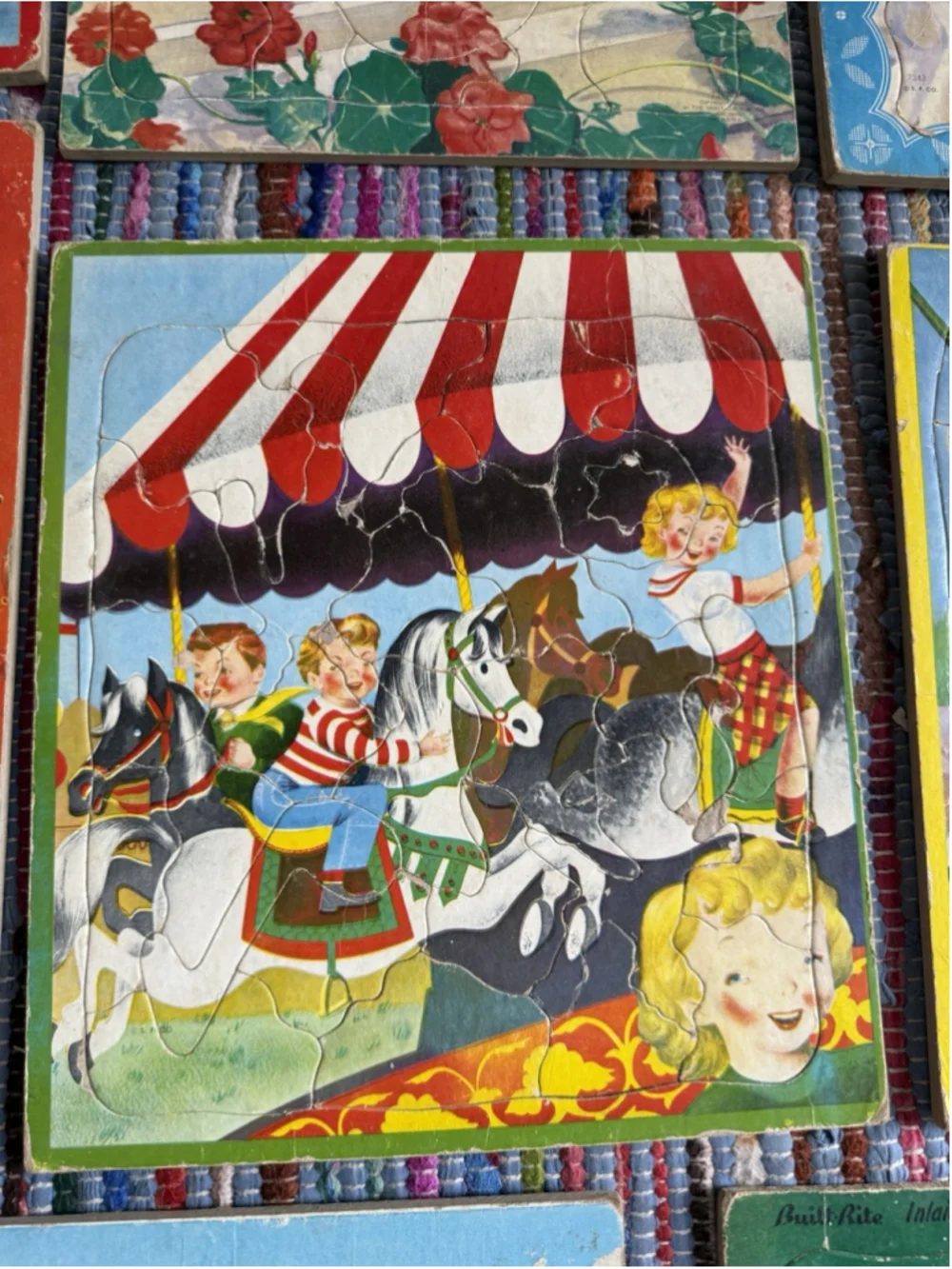 Vintage Cardboard Jigsaw Puzzles Lot (10) 1940-1950 Various Condition.